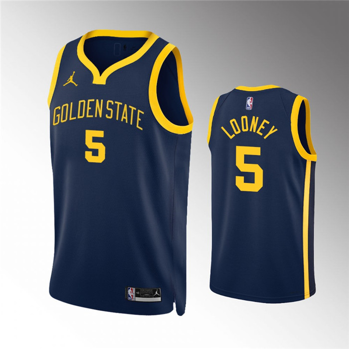 Men's Golden State Warriors #5 Kevon Looney Navy Statement Edition Stitched Jersey